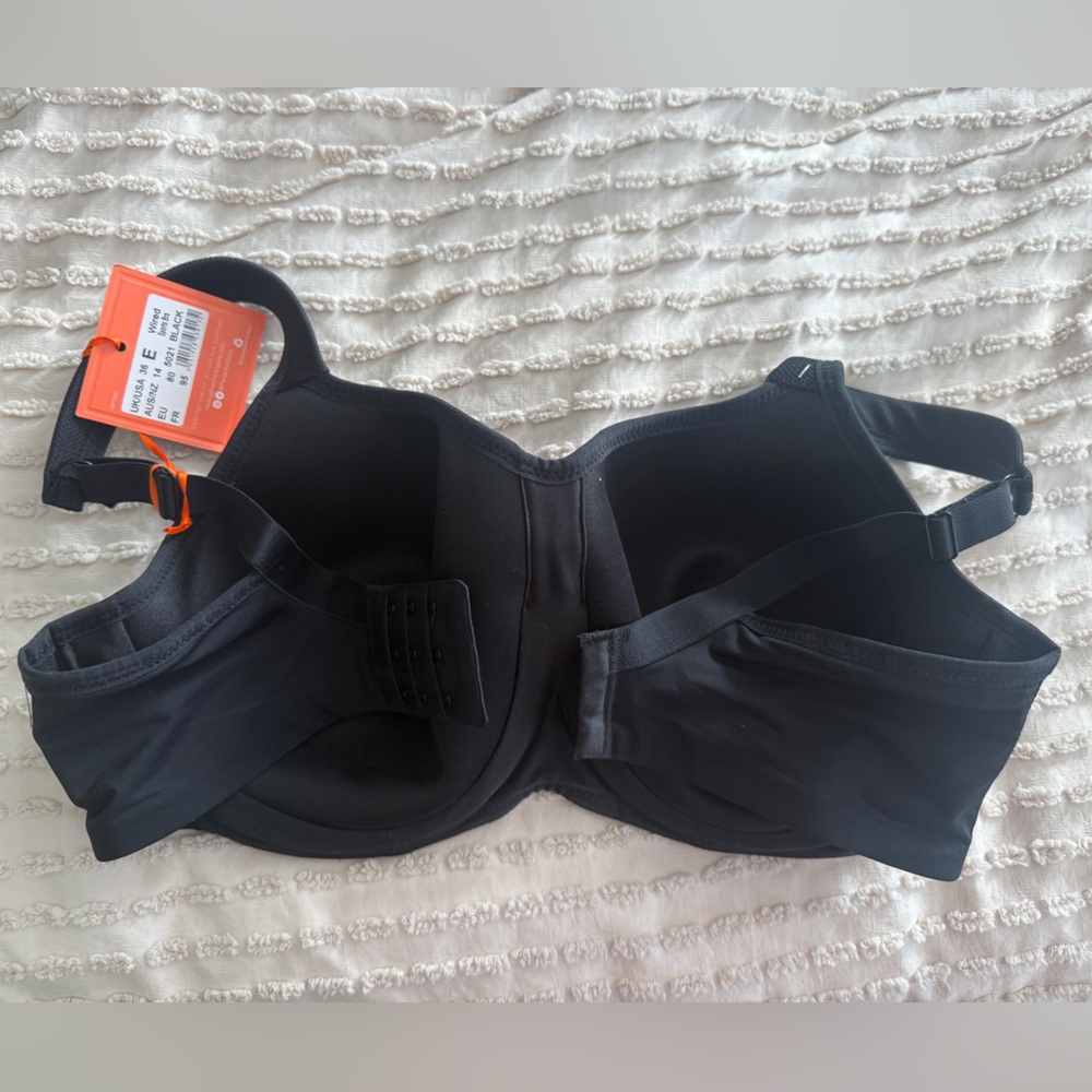 Panache Black Underwire Sport Athletic Bra 36E NEW